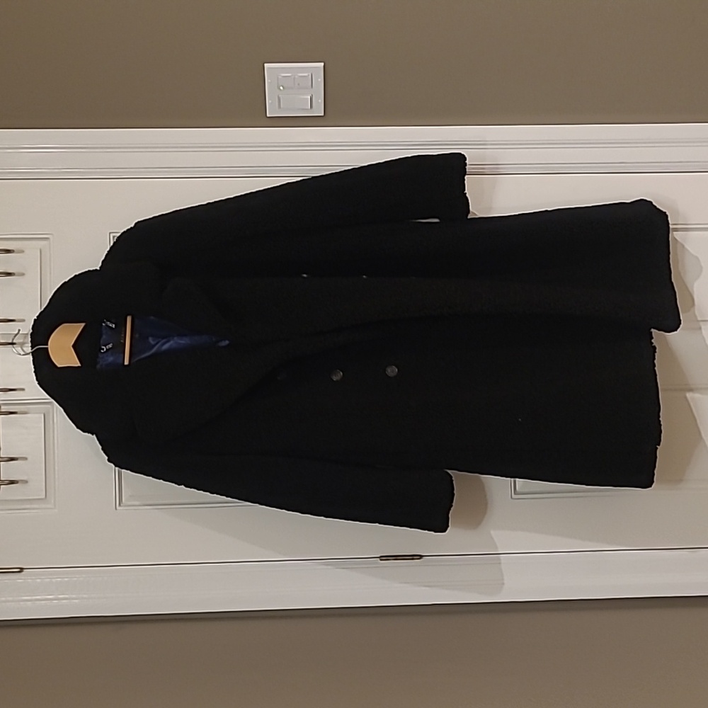 J Crew, size L, Black ladies teddy jacket